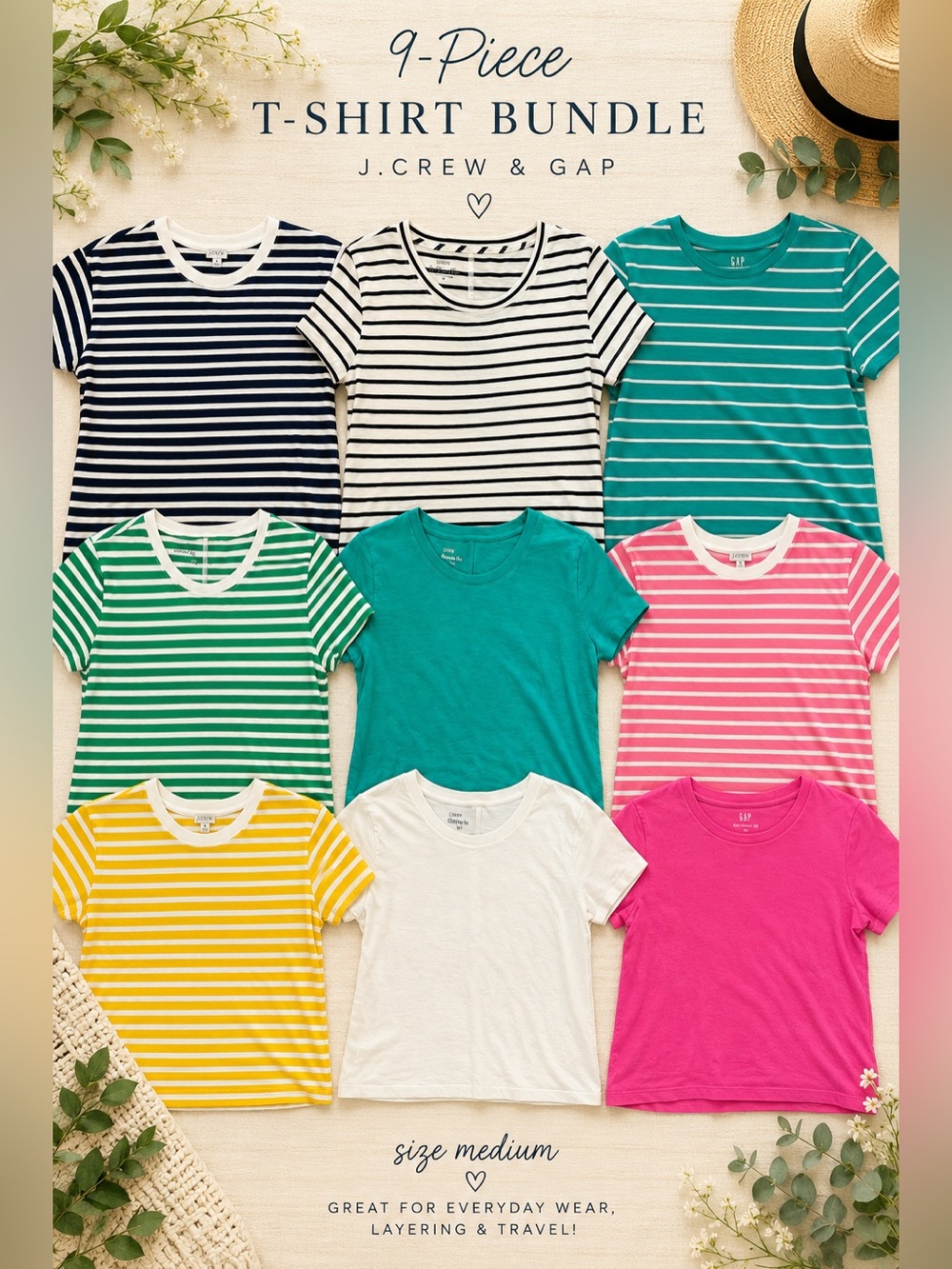 J.Crew & Gap 9-shirt bundle